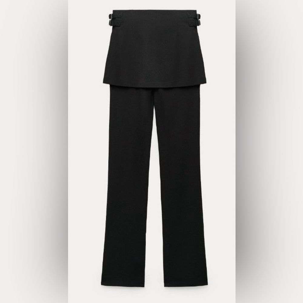 ZARA black Skirt over trousers pants size large